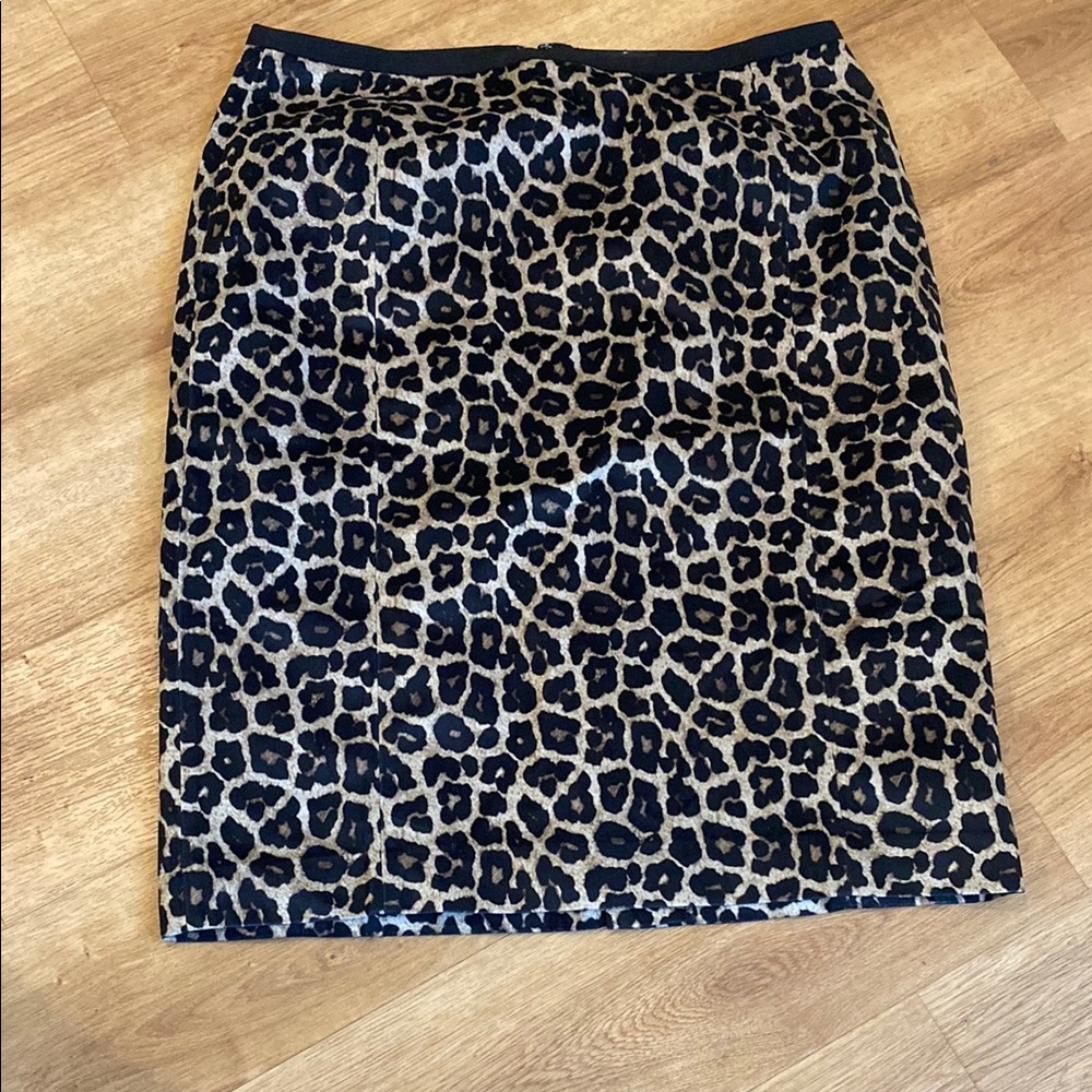 Liz Claiborne Black and Tan Animal Print‎ Pencil Skirt